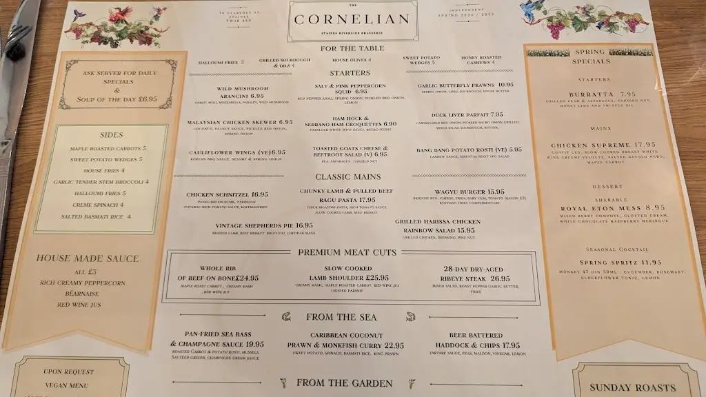 Menu_The Cornelian Staines Riverside Brasserie_Staines_image_1