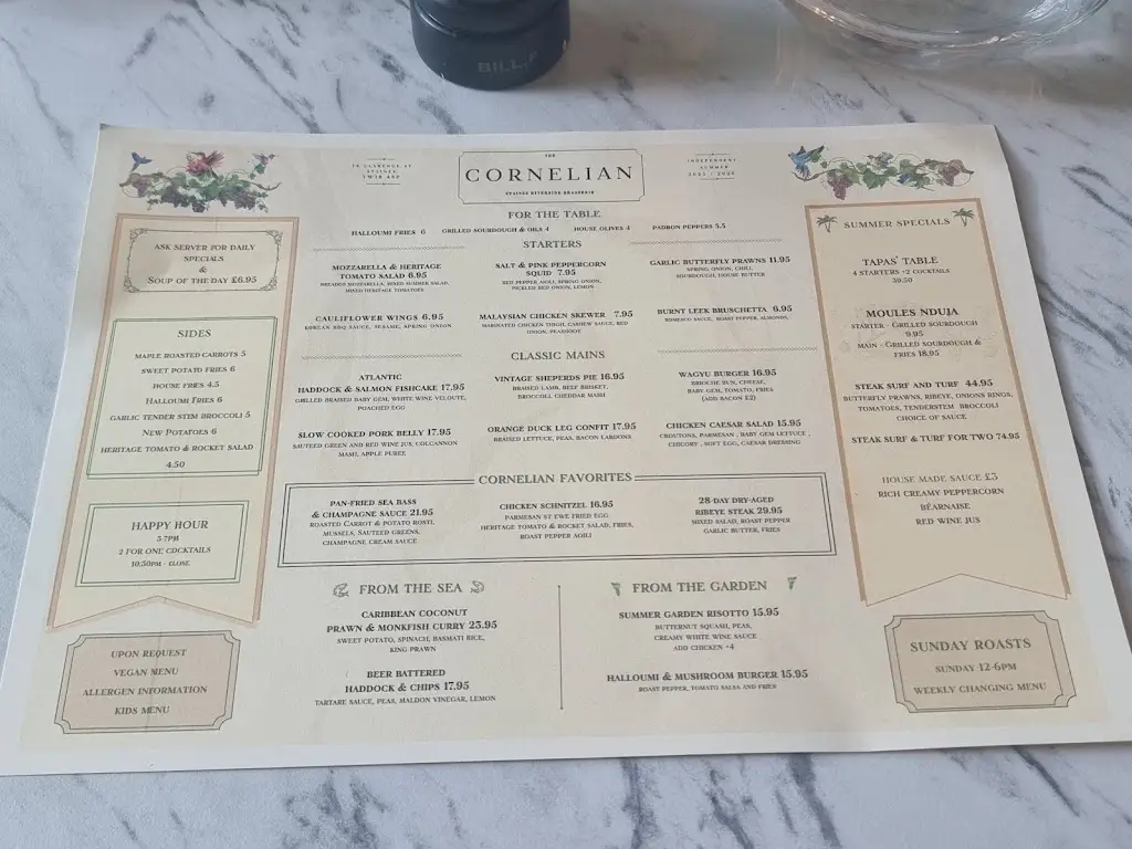Menu_The Cornelian Staines Riverside Brasserie_Staines_image_2