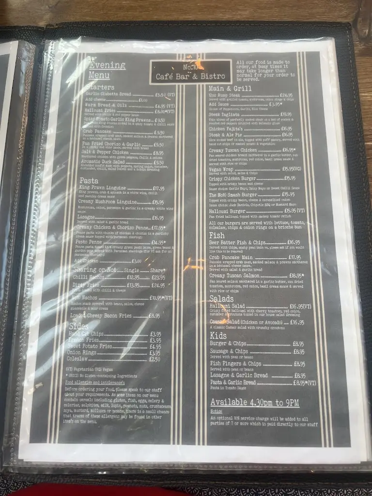 Menu_No. 10 Cafe Bar & Bistro_Stamford Bridge_image_4