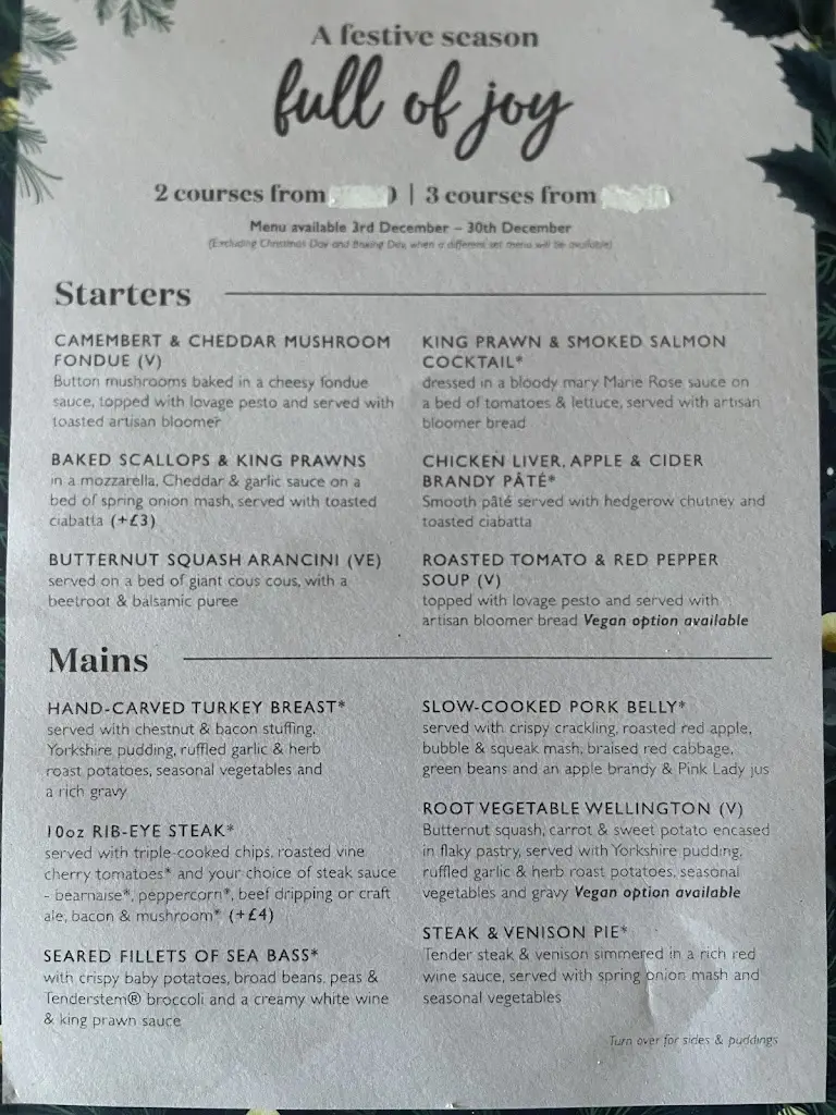 Menu_The Three Cups_Stamford Bridge_image_1