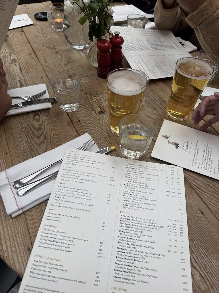 Menu_The Fox and Pheasant_Stamford Bridge_image_1