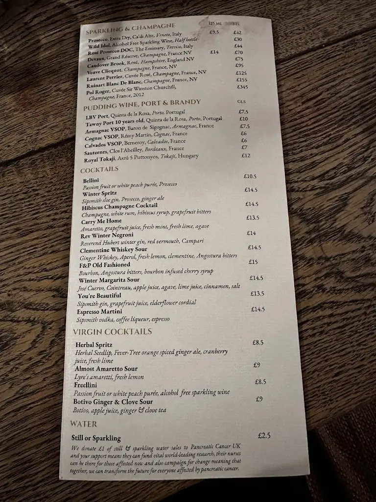 Menu_The Fox and Pheasant_Stamford Bridge_image_4