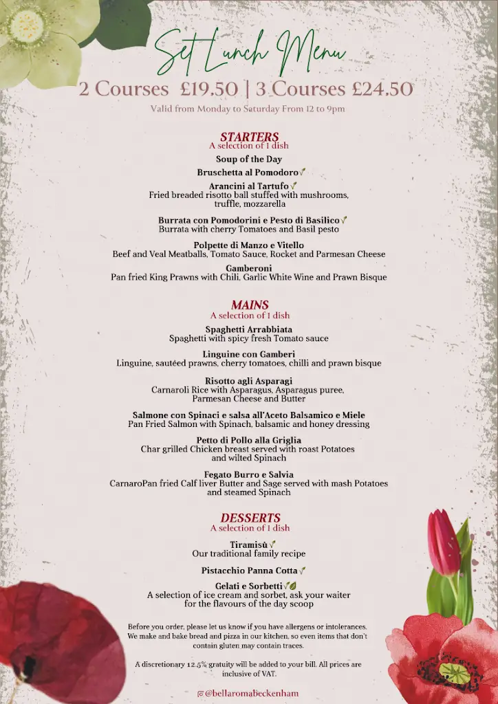 Menu_Bella Roma Beckenham - Italian Restaurant_Beckingham_image_3