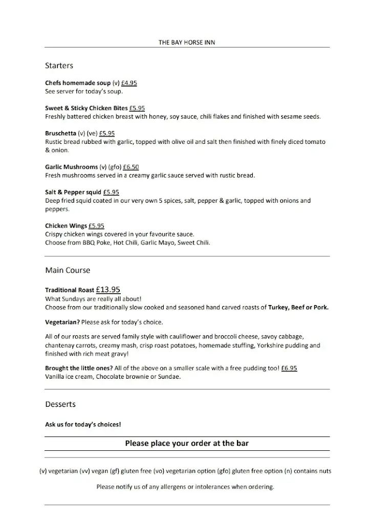Menu_The Bay Horse Inn_Stainforth_image_1