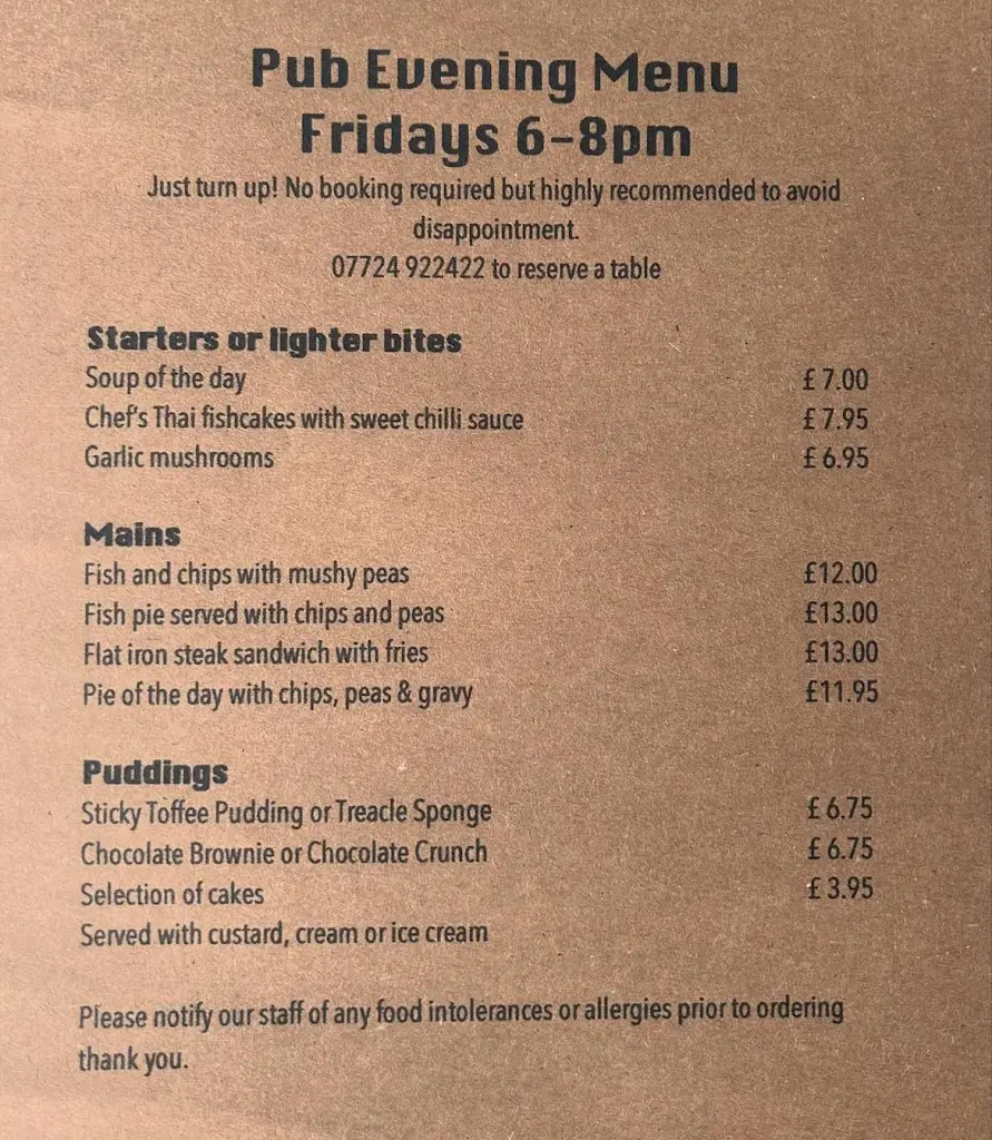 Menu_The Old Butchers Cafe & Bistro at The Hare & Hounds Pub_Stainforth_image_1