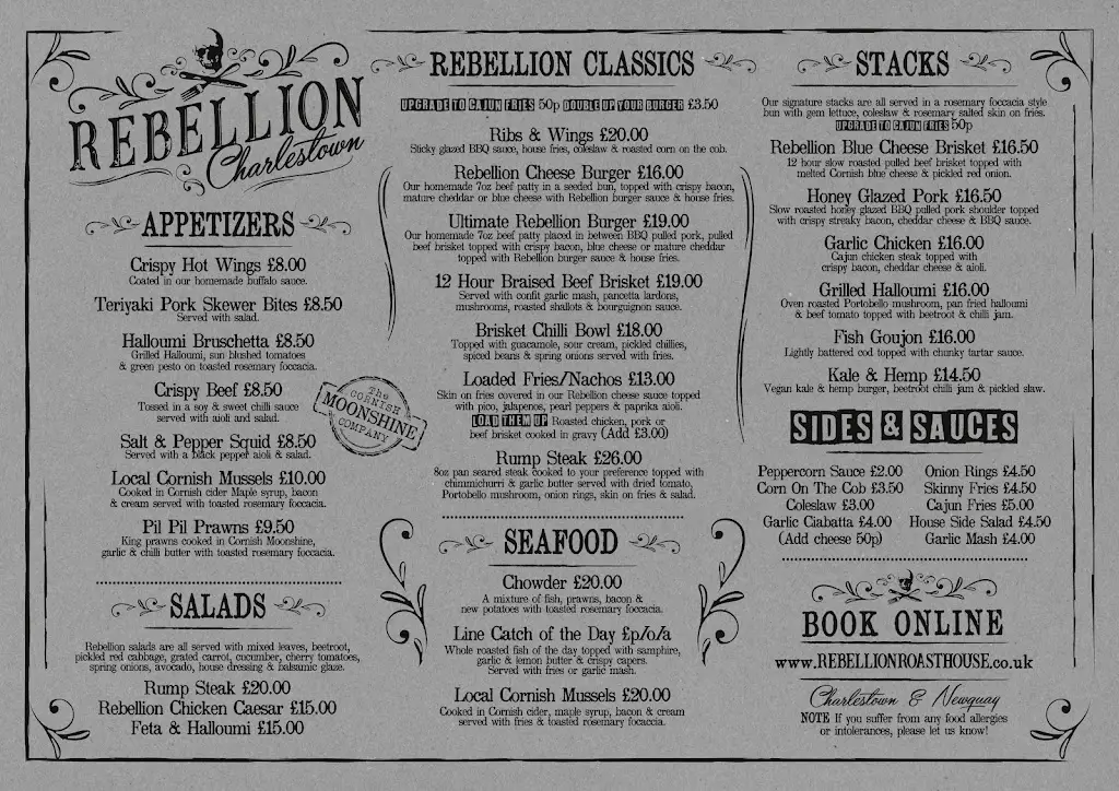 Menu_Rebellion Roast House_St Austell_image_1