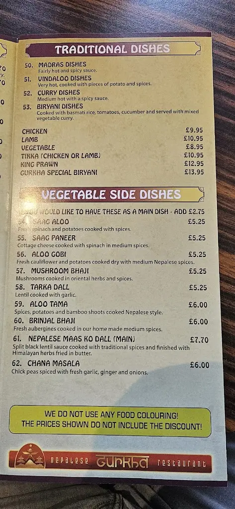 Menu_Nepalese Gurkha Restaurant_St Austell_image_3
