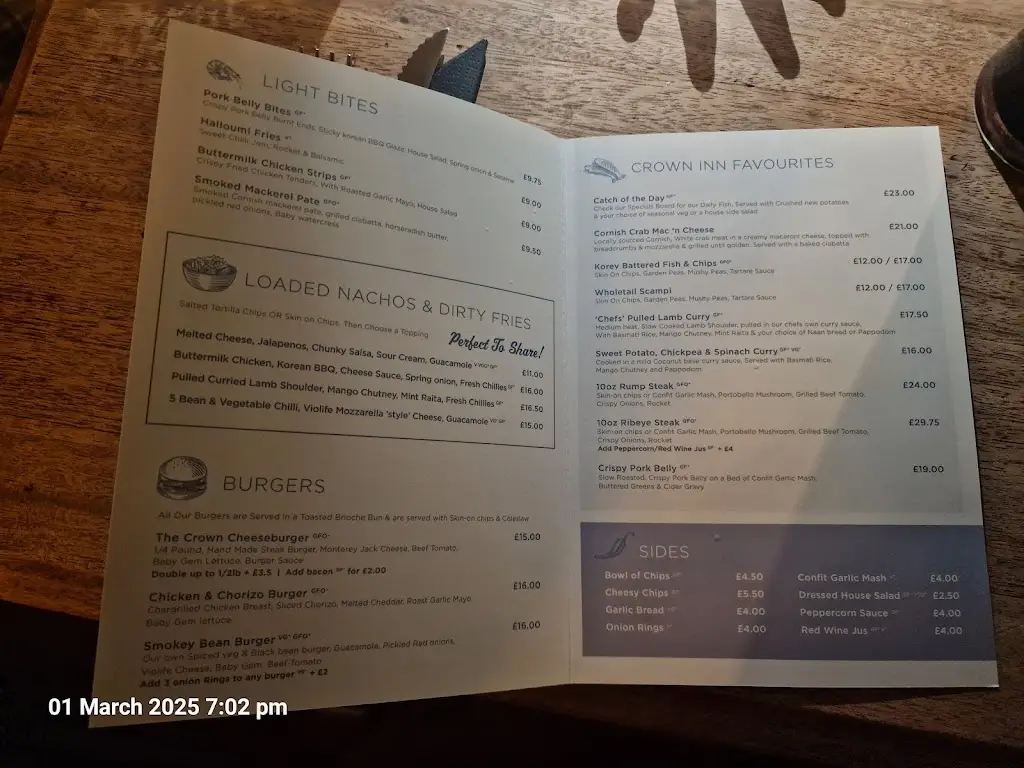 Menü_The Crown Inn_St Austell_Bild_2