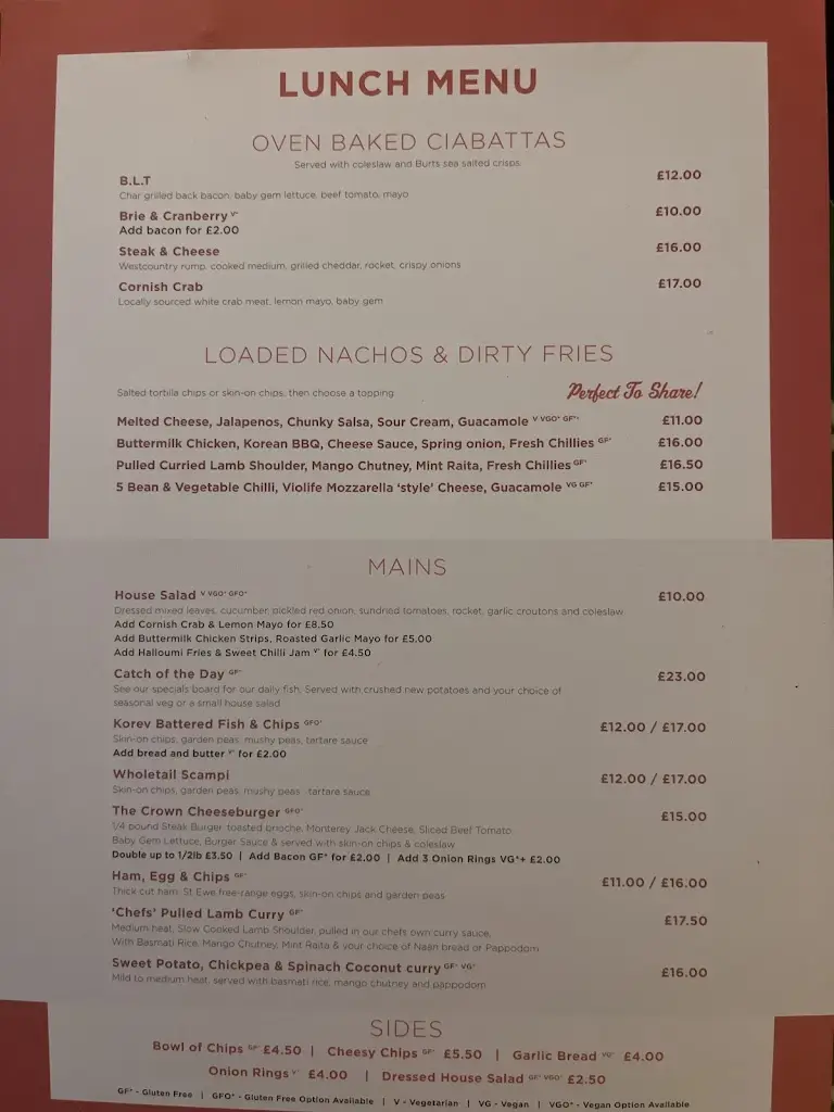 Menü_The Crown Inn_St Austell_Bild_3