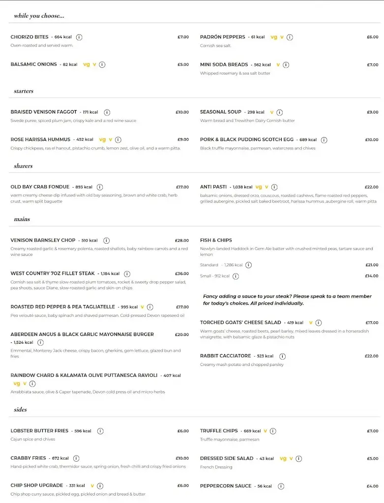 Menu_Pier House Hotel, Charlestown_St Austell_image_1