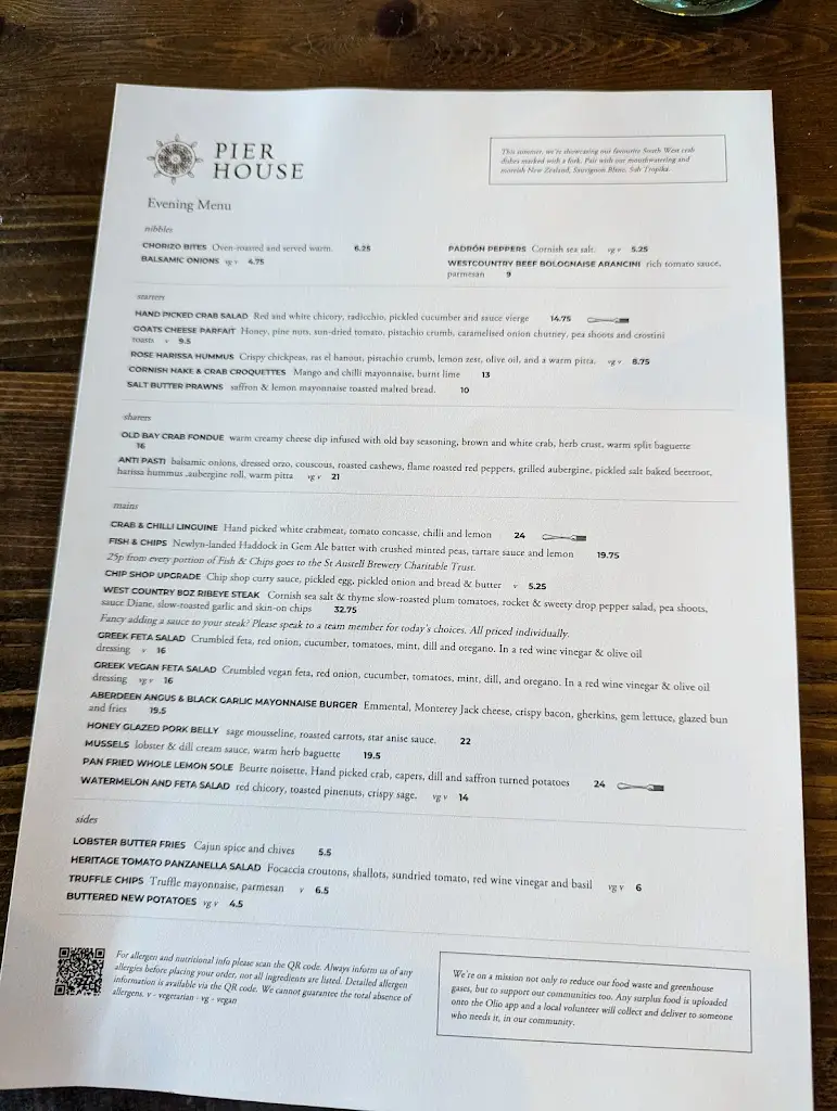Menu_Pier House Hotel, Charlestown_St Austell_image_4