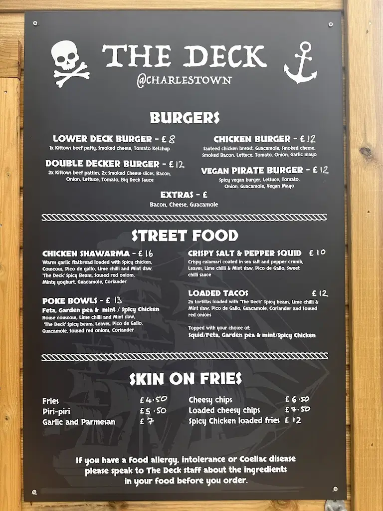 Menu_The Deck @ Charlestown_St Austell_immagine_2