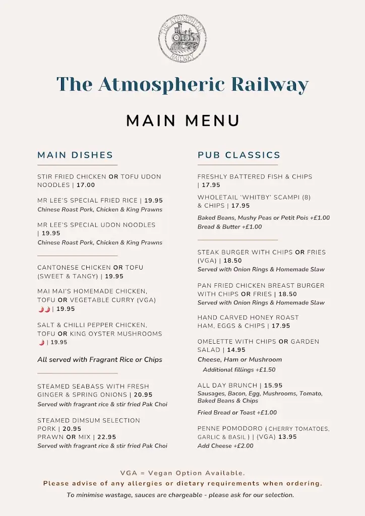 Menu_The Atmospheric Railway_Starcross_image_1
