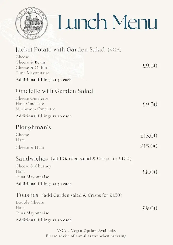 Menu_The Atmospheric Railway_Starcross_image_4