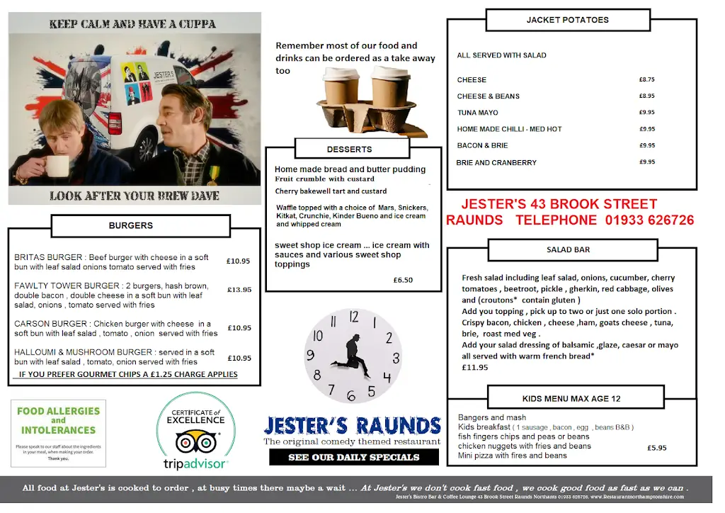 Menu_Jester's Bistro & Coffee Lounge Raunds_Stanwick_image_1