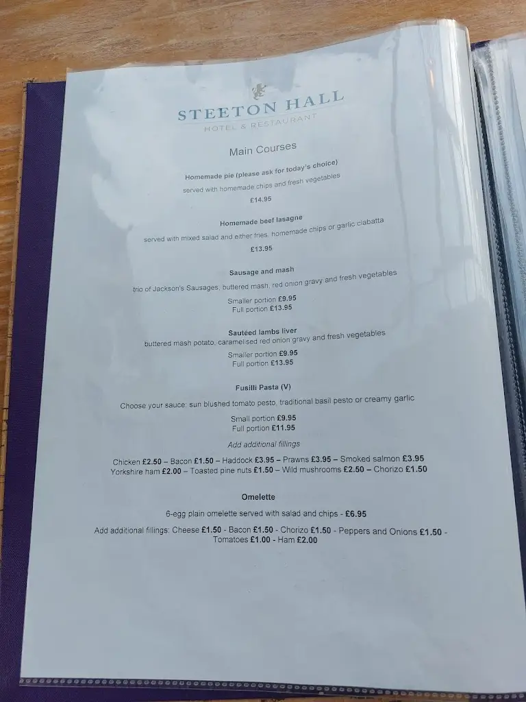 Menu_Steeton Hall Hotel & Restaurant_Steeton_image_1