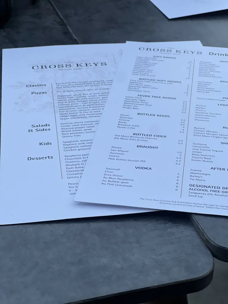 Menu_The Cross Keys Wood End_Stewartby_image_2