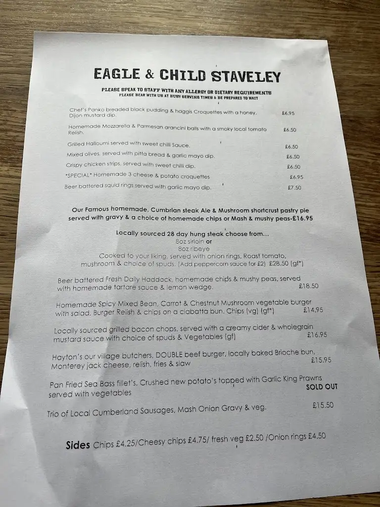 Menu_The Eagle & Child Inn_Staveley_immagine_2
