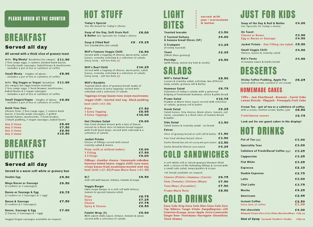 Menu_Wilf's Cafe  _Staveley_image_1