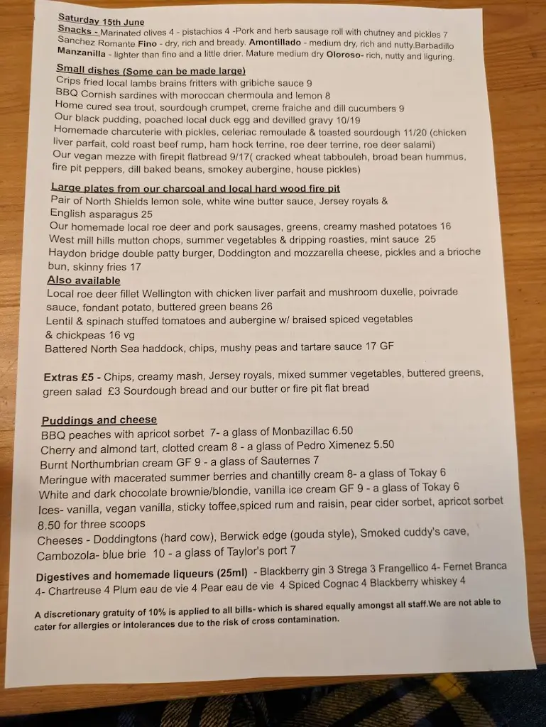 Menu_The Feathers Inn_Stocksfield_image_1