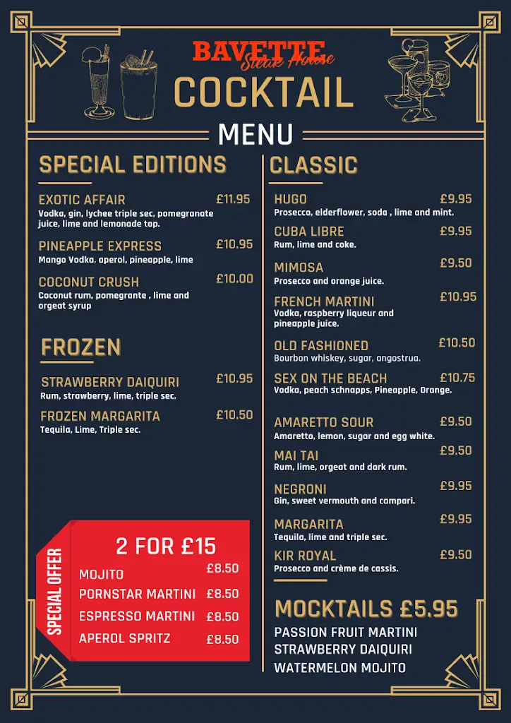 Menu_Bavette Steak House - Turkish Restaurant_Stockton Heath_imagen_2