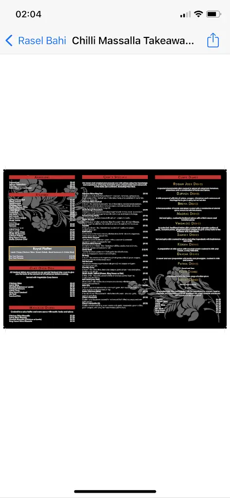 Menu_Chilli Massalla_Stockport_image_1