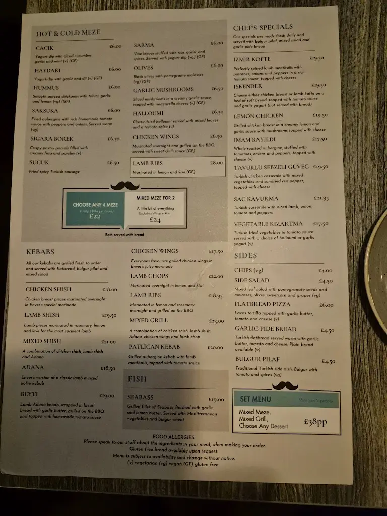 Menu_Enver's Bar and Grill_Stannington_image_3