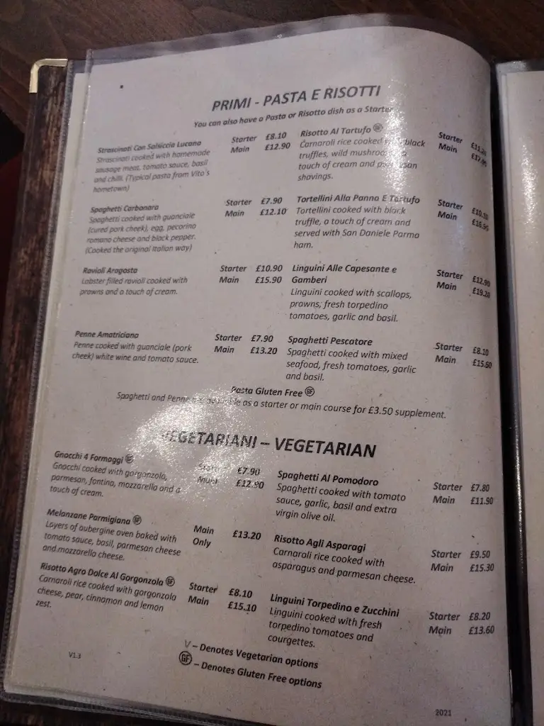 Menu_Vito's Italian Restaurant_Stannington_image_2
