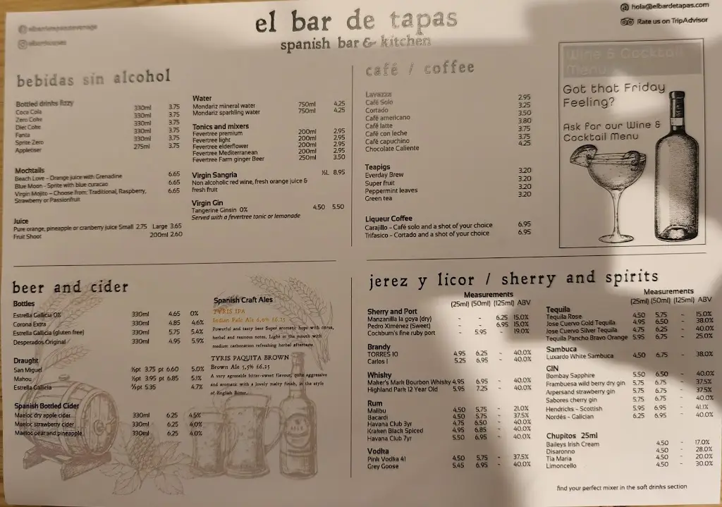 Menu_el bar de tapas_Stevenage_image_2