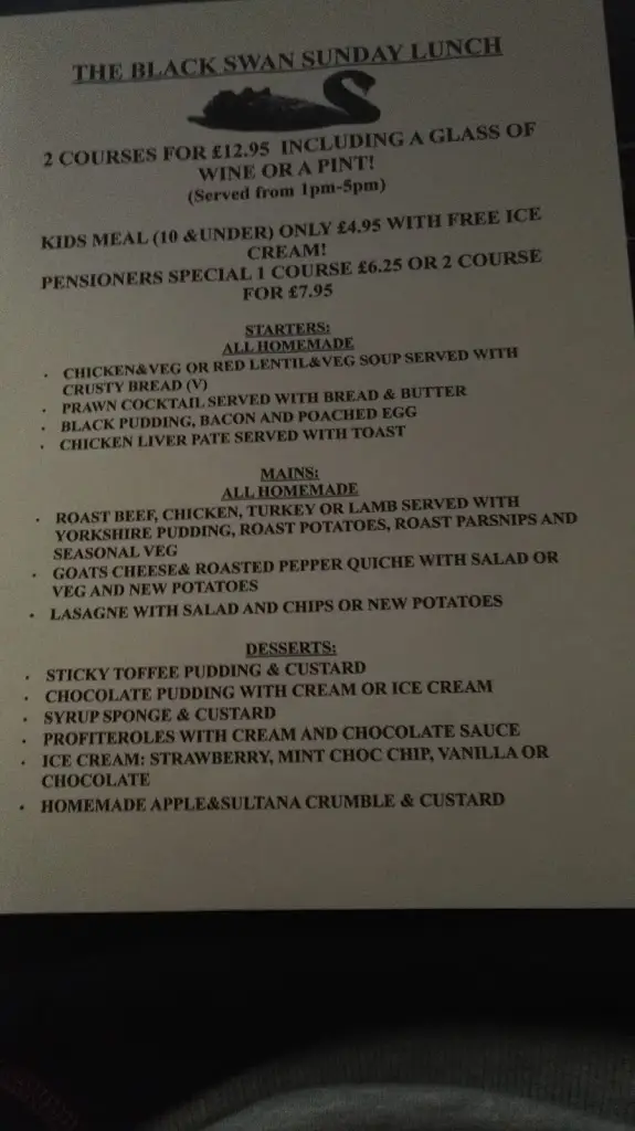 Menu_The Black Swan_Belford_image_1