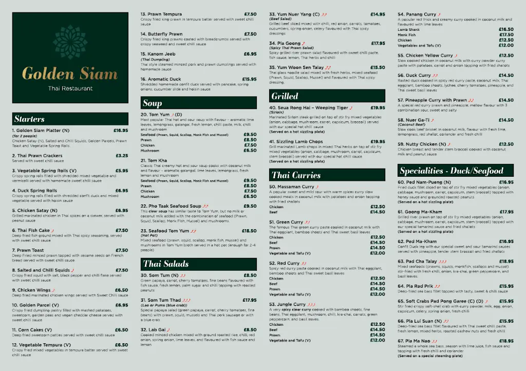 Menu_Golden Siam Thai Restaurant_Stevenage_image_1