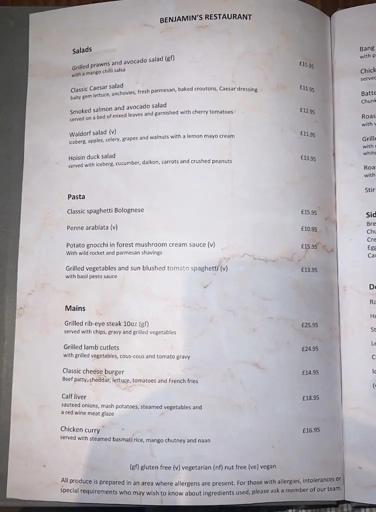 Menu_Benjamin’s Restaurant_Stanmore_image_2