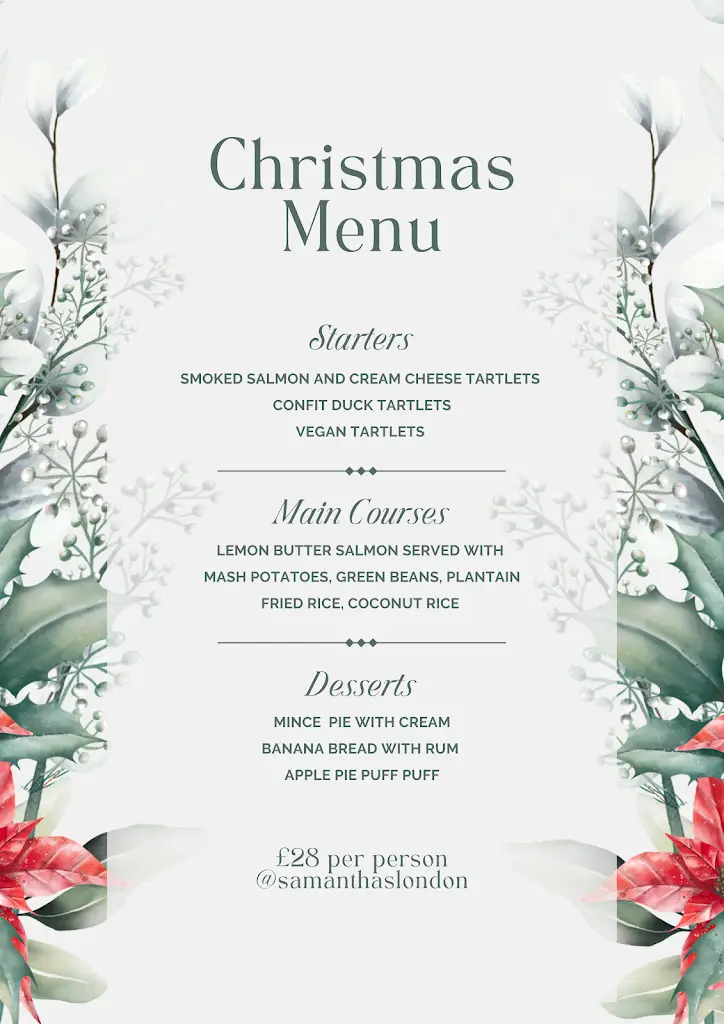 Menu_Samantha’s Bistro London_Stanmore_image_1