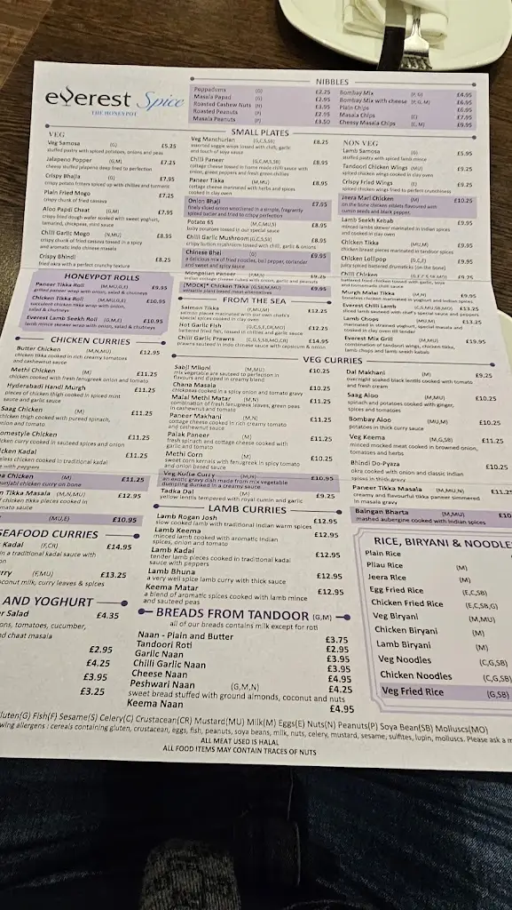 Menu_Everest Spice The Honeypot_Stanmore_image_1