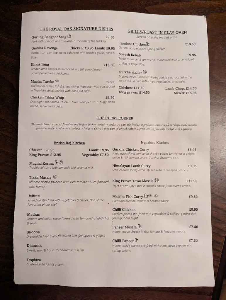 Menu_The Royal Oak, Stokenchurch_Stokenchurch_image_1