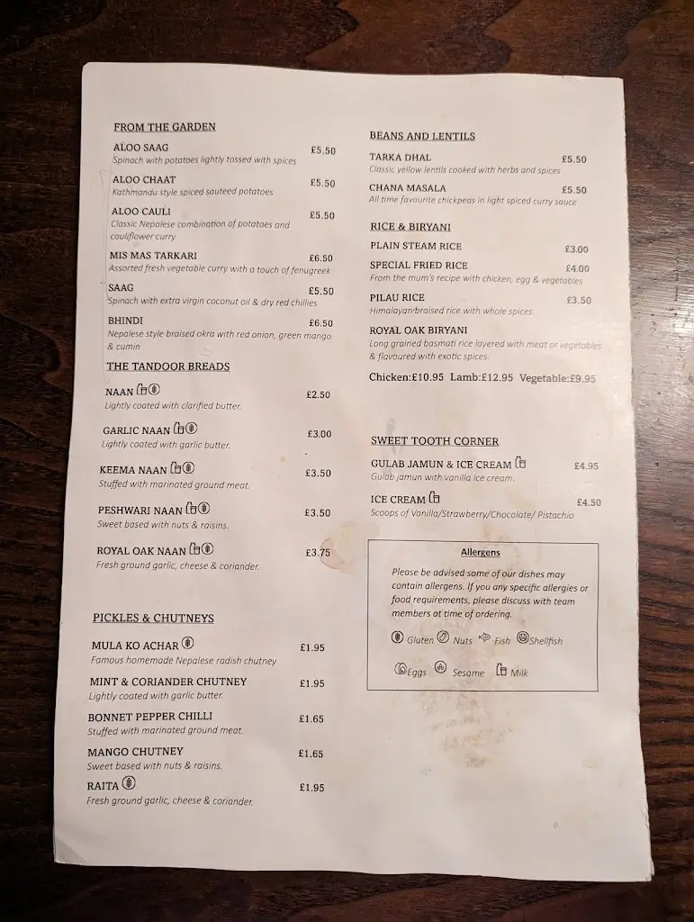 Menu_The Royal Oak, Stokenchurch_Stokenchurch_image_2