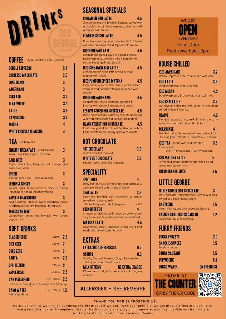 Menu_Old George @ Fox Valley_Stocksbridge_image_1