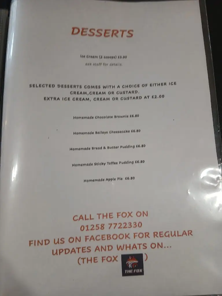 Menu_The Fox_Sturminster Marshall_image_3