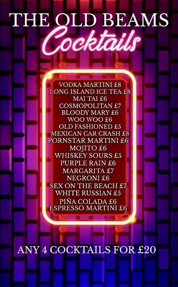 Menu_The Old Beams_Stourport-on-Severn_image_2