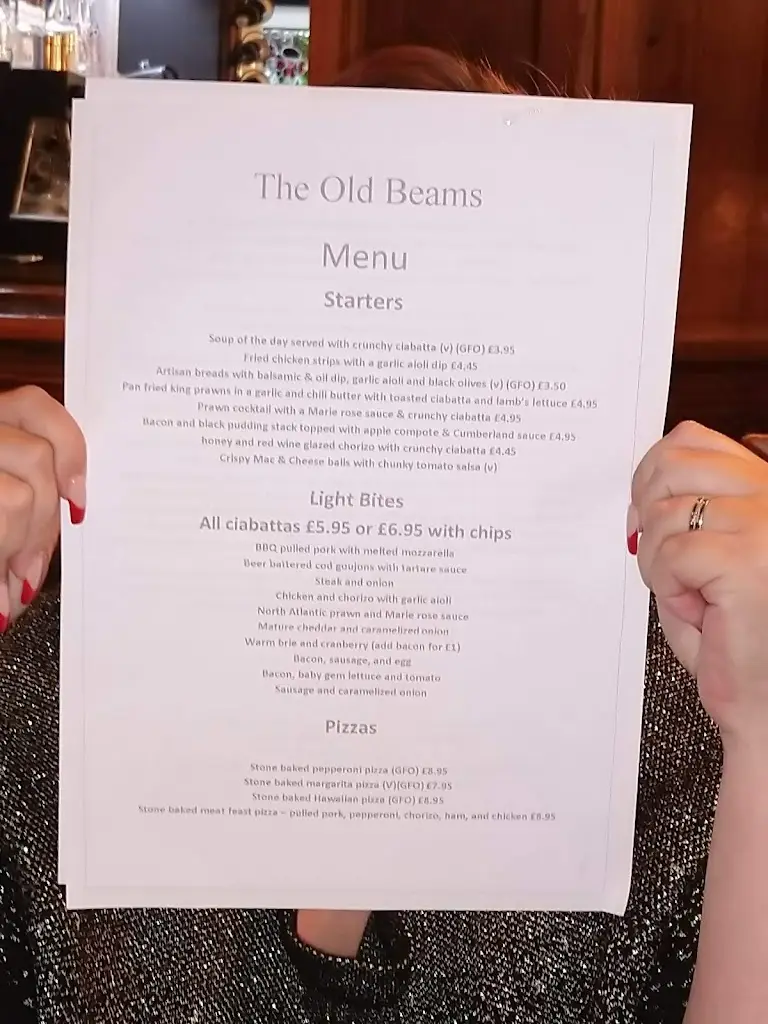 Menu_The Old Beams_Stourport-on-Severn_image_3