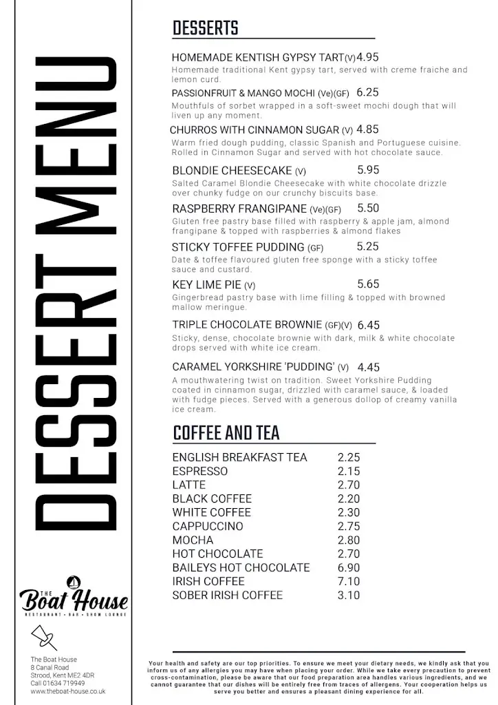 Menu_The Boat House_Strood_immagine_2