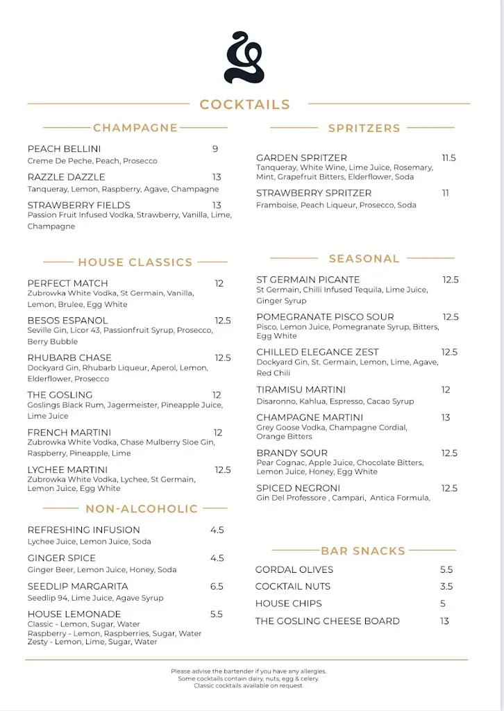 Menu_The Gosling_Surrey_immagine_4