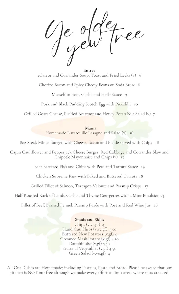 Menu_Ye Olde Yew Tree_Sturry_immagine_1