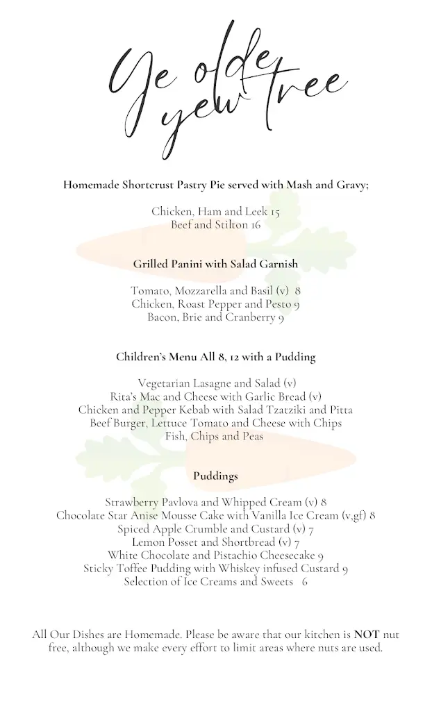 Menu_Ye Olde Yew Tree_Sturry_immagine_2