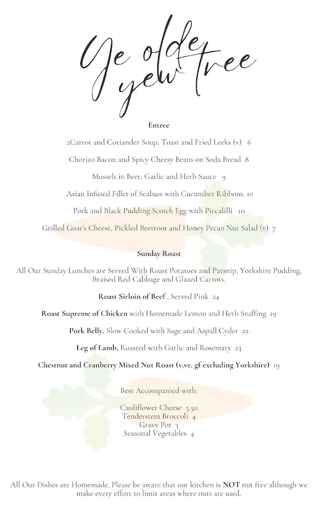Menu_Ye Olde Yew Tree_Sturry_immagine_3