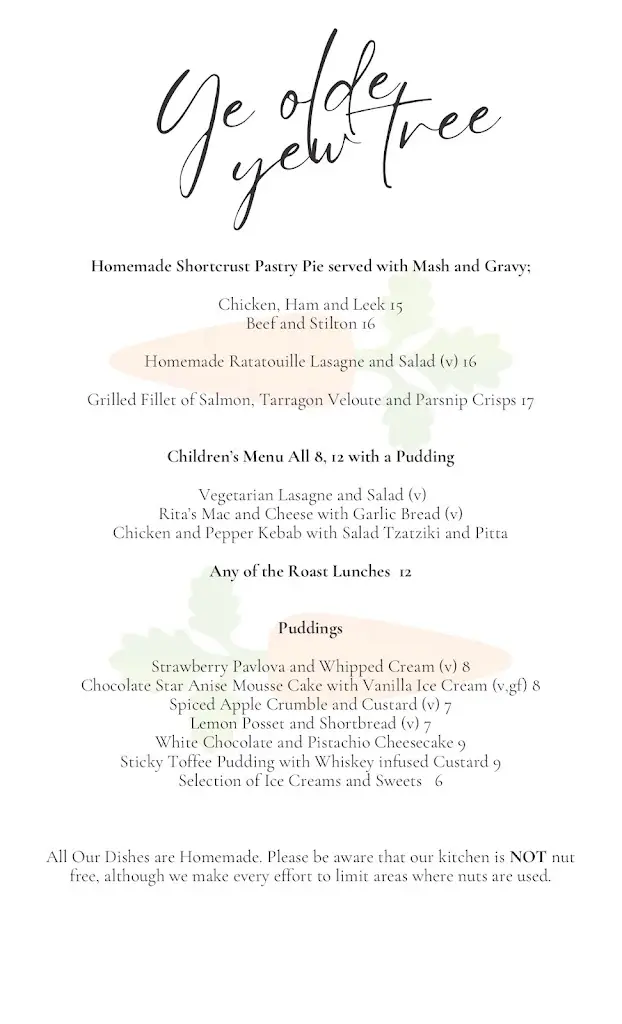 Menu_Ye Olde Yew Tree_Sturry_immagine_4