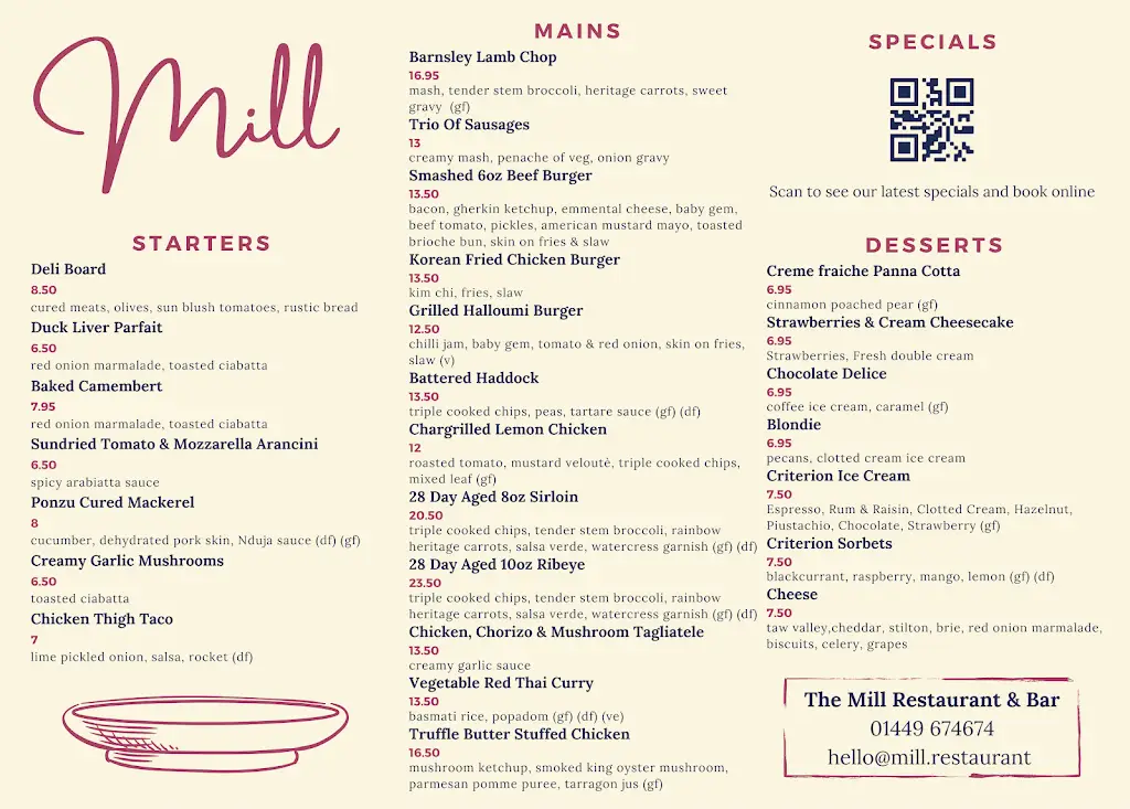 Menu_The Mill_Stowmarket_image_2