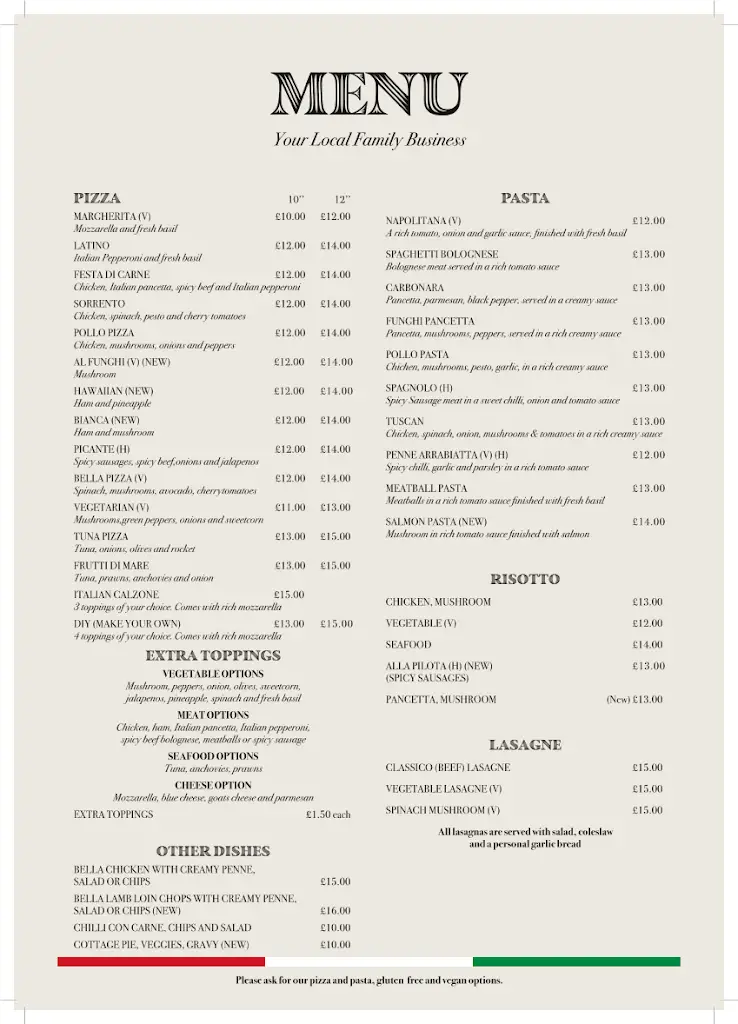 Menu_Bella Sorrento_Stowmarket_image_3