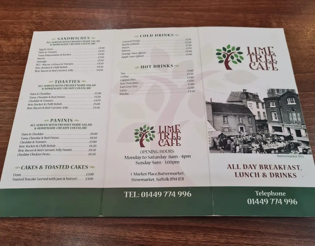 Menu_Lime Tree Café_Stowmarket_image_1
