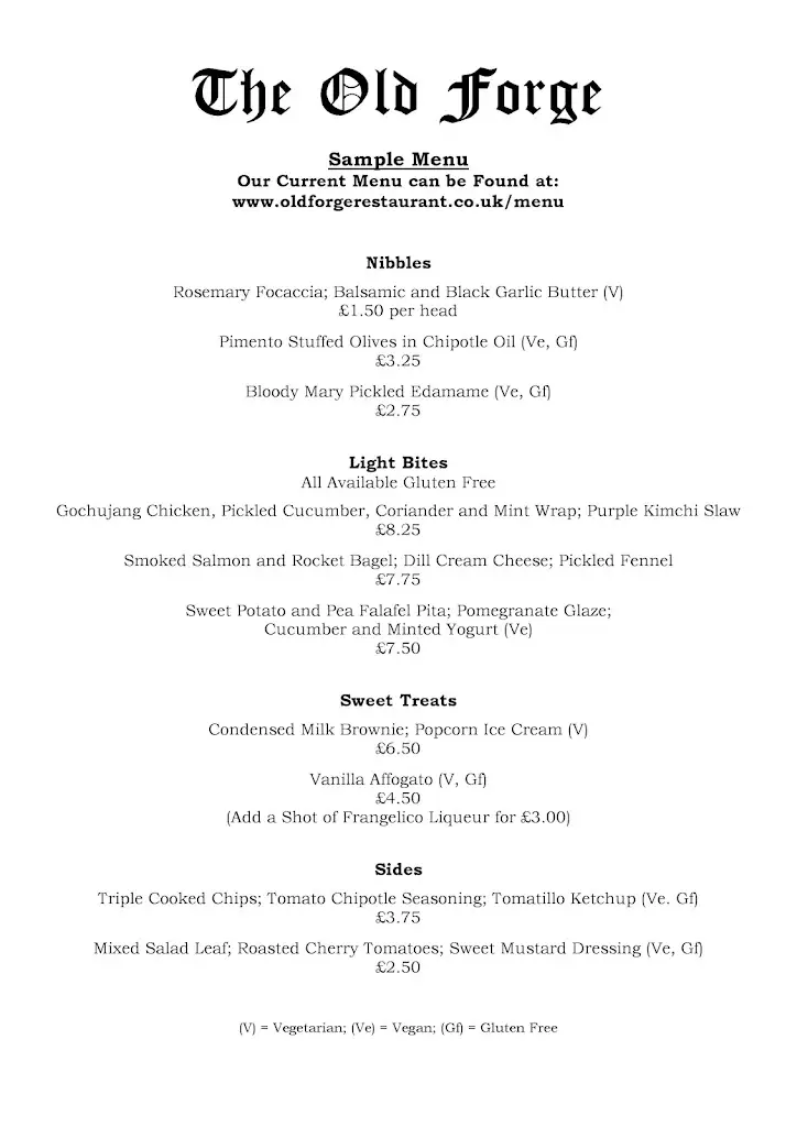 Menu_The Old Forge Restaurant_Storrington_image_1
